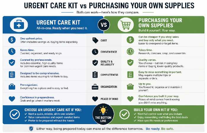 Urgent Care Kit vs purchasing your own supplies_